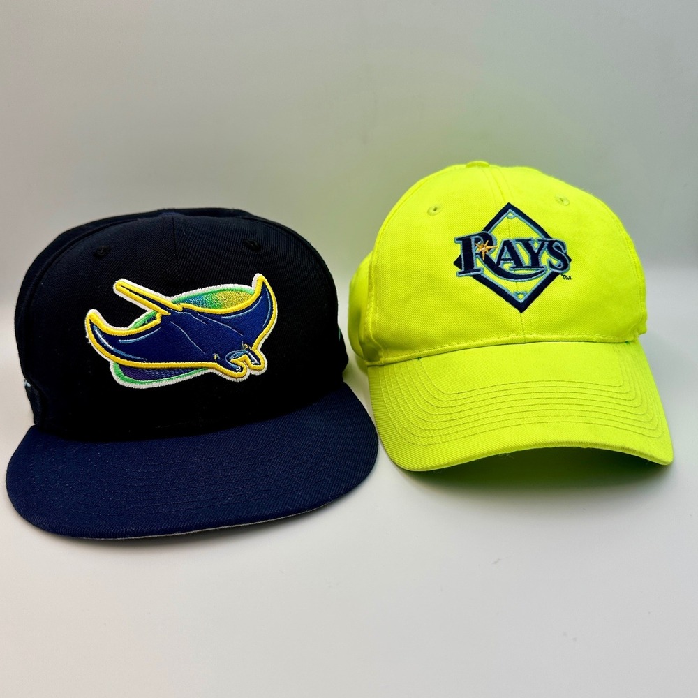 2 Tampa Bay Rays Youth Hat Neon Yellow Snapback Baseball Cap Otto MLB Baseball